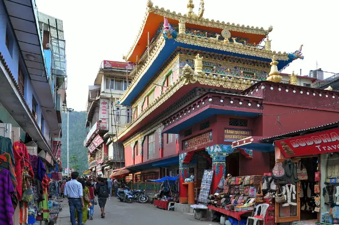 Busy street market in Dharamshala with locals shopping and stalls – Mountain Junkey